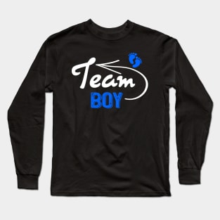 Funny Gender Reveal Team Boy Blue Pregnancy Announcement Long Sleeve T-Shirt